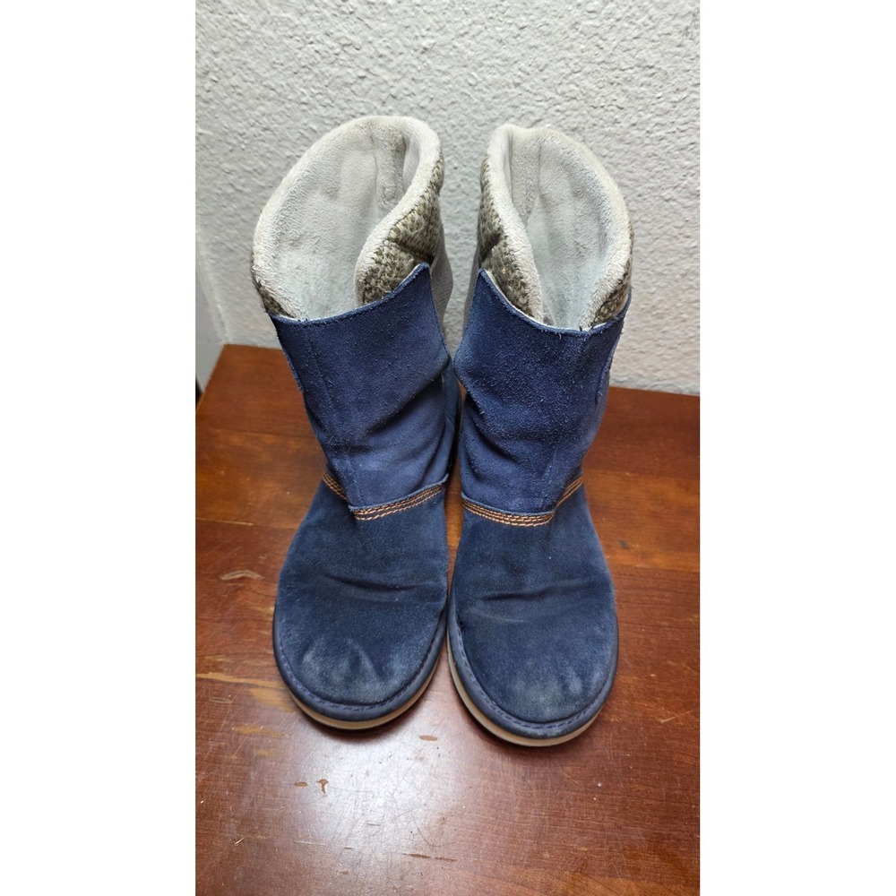 Sorel Nakiska Boots Womens 7.5 Blue Suede Knit‎ Quilted Winter NL2070-464 - Picture 2 of 7